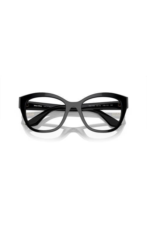 Miu Miu 52mm Square Optical Glasses In Black