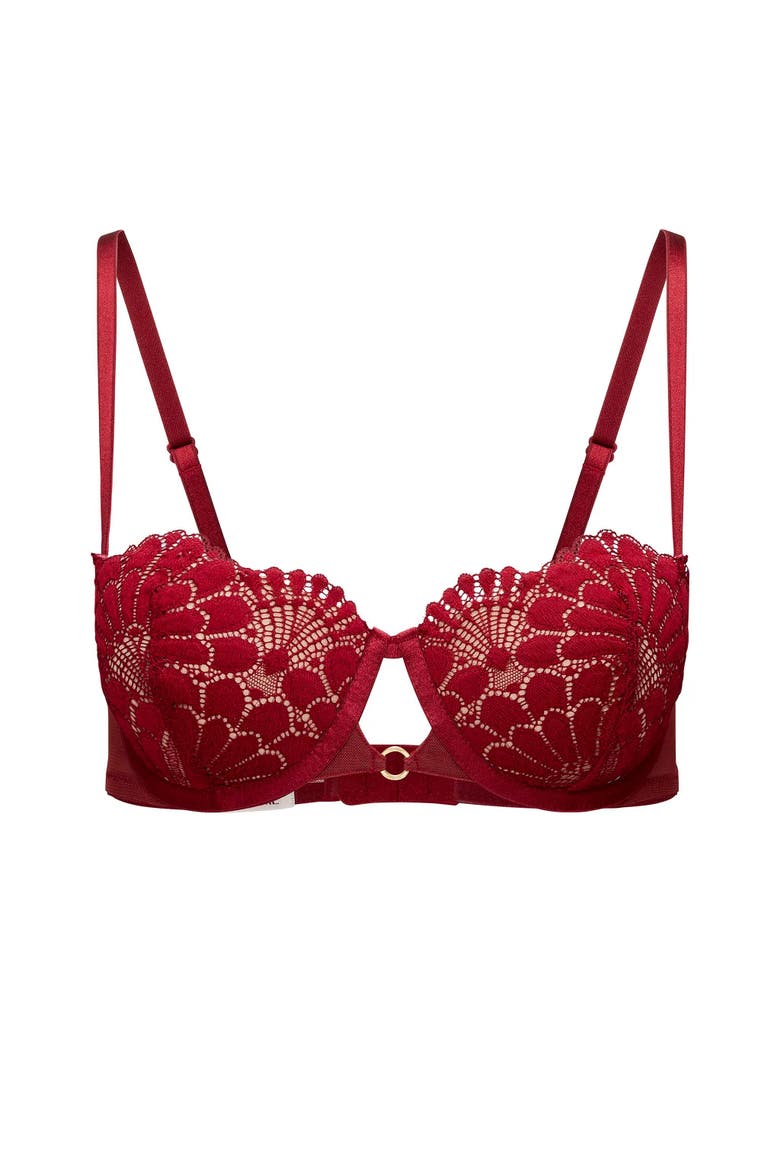 Albanne Contour Balconette Bra, Alternate, color, Dark red