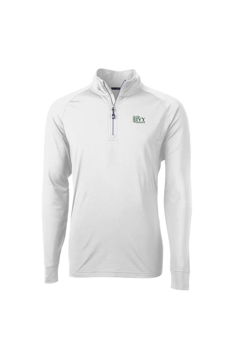 Cutter & Buck Men's Cutter & Buck  White Ivy League DryTec Adapt Eco Knit Stretch Recycled Quarter Zip Pullover, Alternate, color, White
