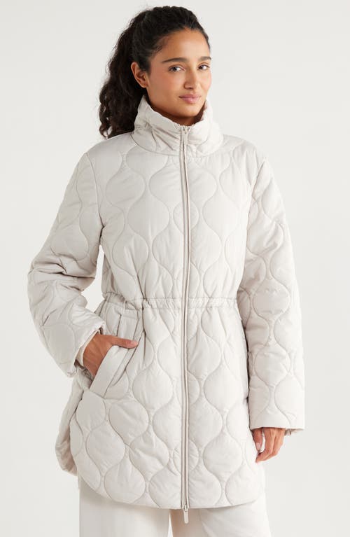 Zella Longline Onion Quilted Bomber Jacket