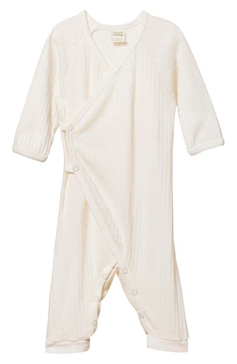 Faux Wrap Pointelle Romper (Baby)