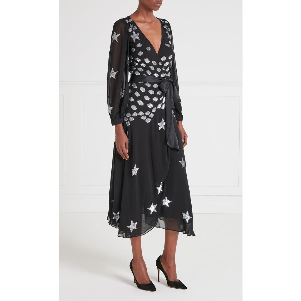 Temperley London Etoile Wrap Dress In Black