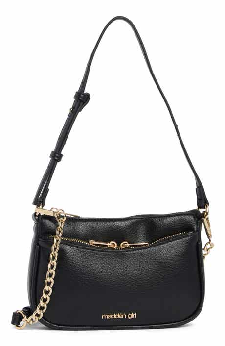 3-Piece Faux Leather Shoulder Bag & Charms Set