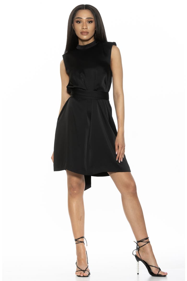 Brixton Mock Neck Sleeveless Shift Dress, Alternate, color, BLACK