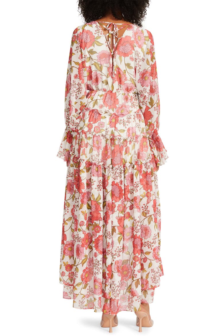 Sol Floral Long Sleeve High-Low Maxi Dress, Alternate, color, VINTAGE ROSE