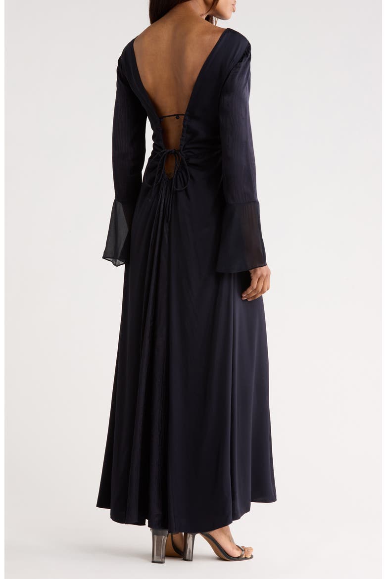 Suparna Bell Sleeve Jacquard Maxi Dress, Alternate, color, MIDNIGHT