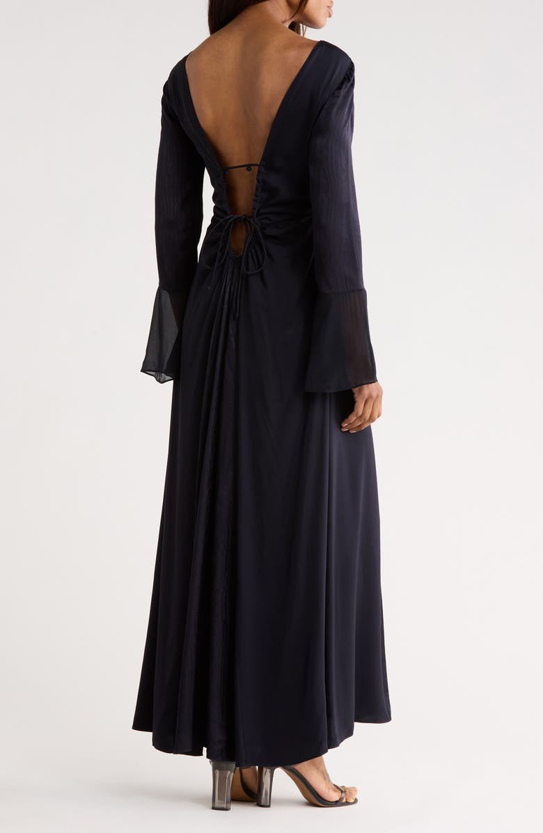 Diane von Furstenberg Suparna Bell Sleeve Jacquard Maxi Dress, Alternate, color, Midnight