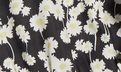 Nation Ltd Ella Floral Ruffle Organic Cotton Button-up Tank In Black