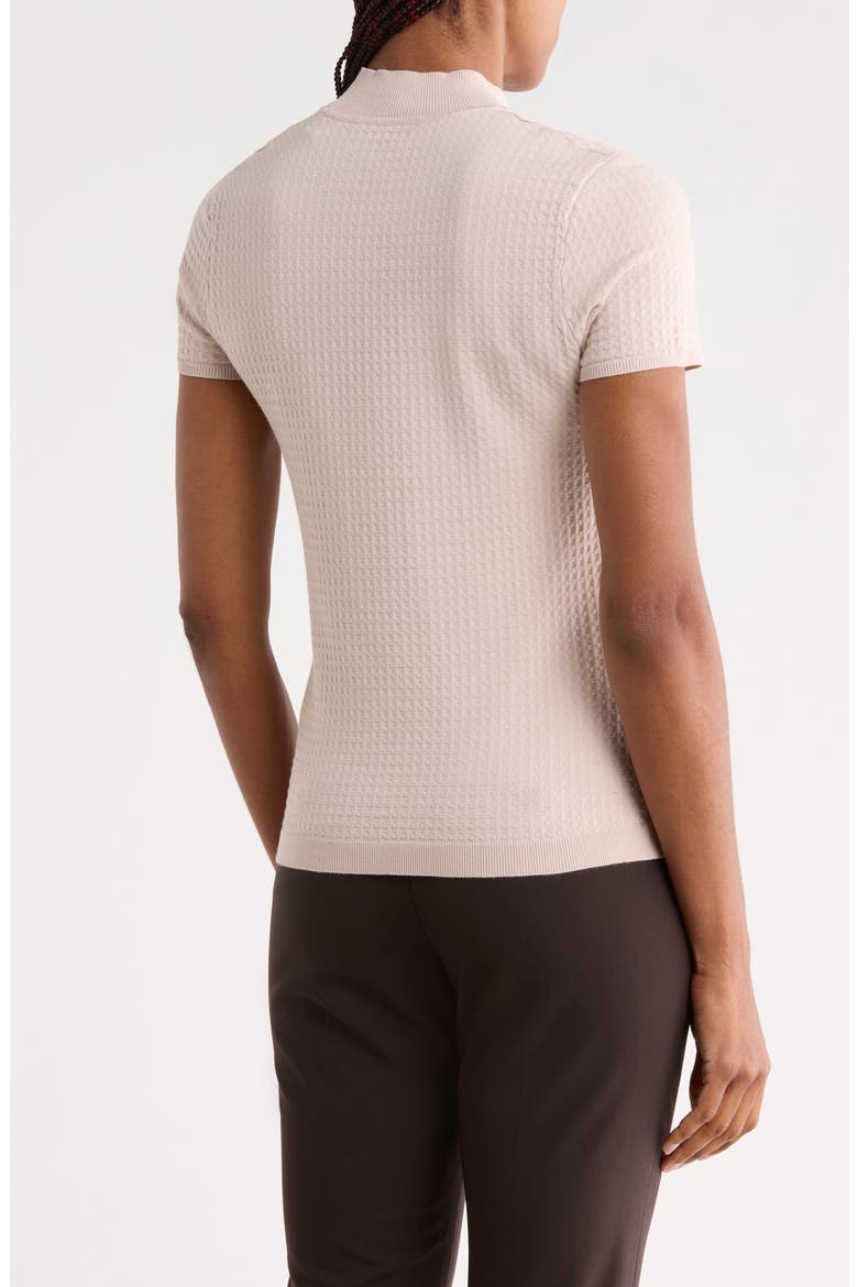 Mock Neck Short Sleeve Knit Sweater, Alternate, color, NATURAL