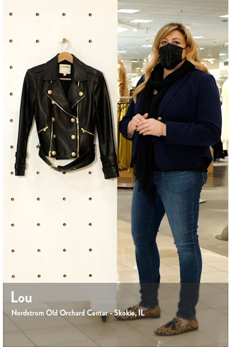 Billie Belted Leather Moto Jacket video