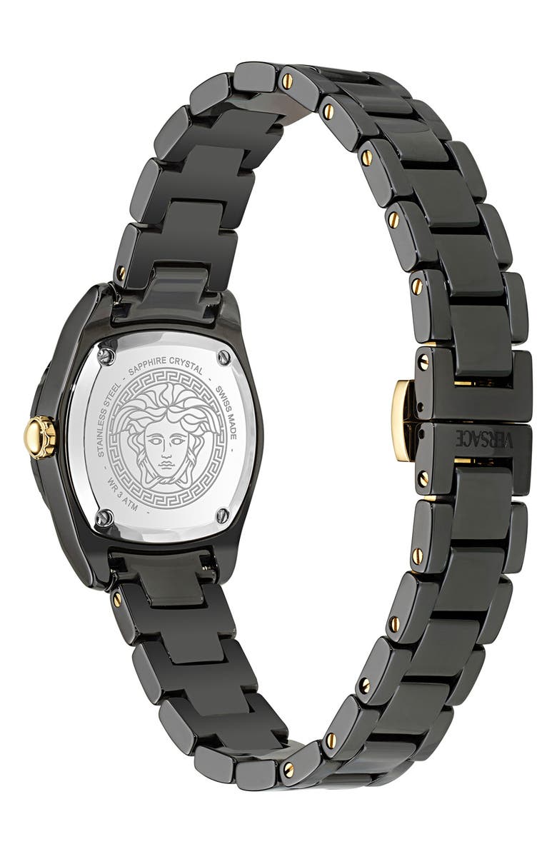 Versace DV One Mini Bracelet Watch, 28mm, Alternate, color, Black