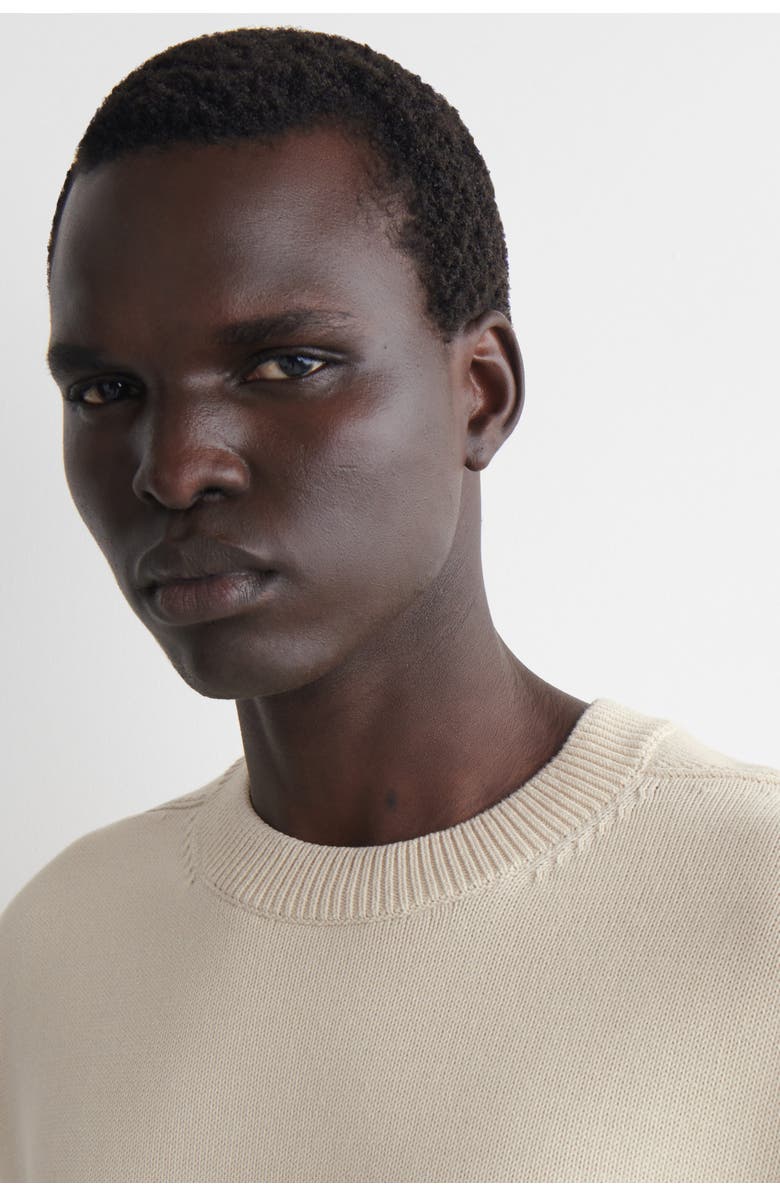 COS Knitted Cotton Crew-Neck Sweater, Alternate, color, Cream