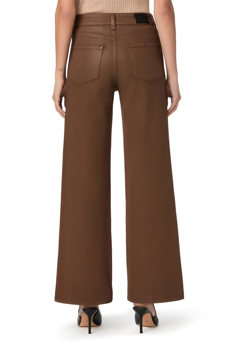 Anessa Luxe Coating High Waist Wide Leg Jeans, Alternate, color, COGNAC LUXE COATING