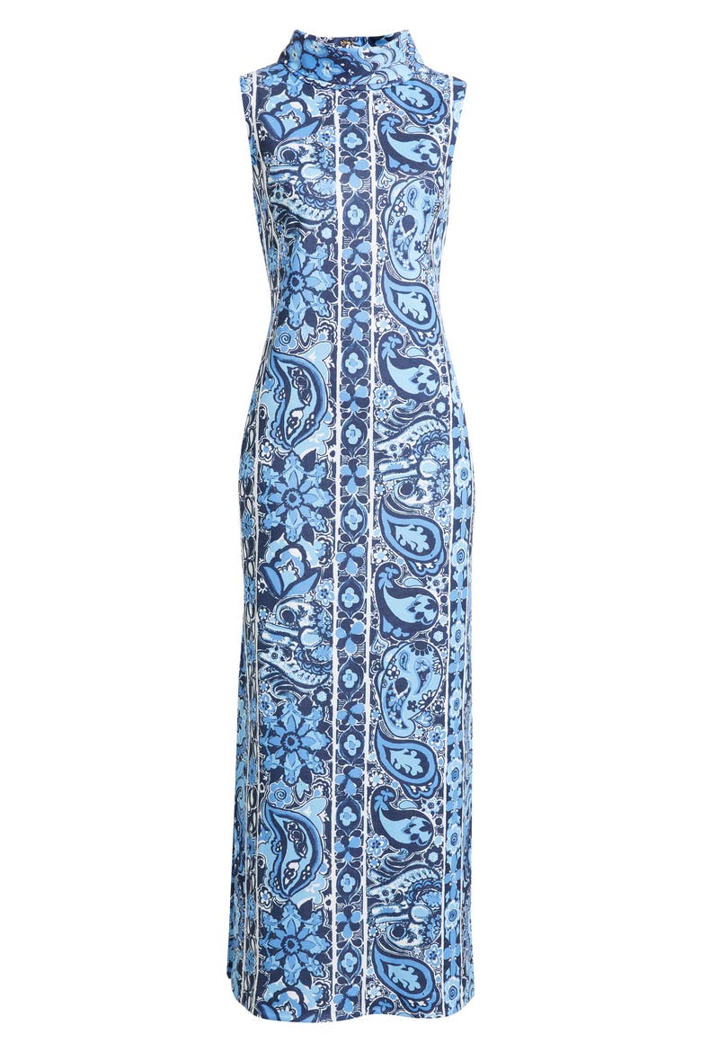 Daisee Mixed Print Cotton Blend Maxi Dress, Main, color, LOW TIDE NAVY