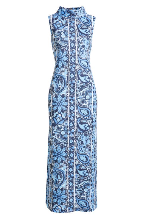 Daisee Mixed Print Cotton Blend Maxi Dress