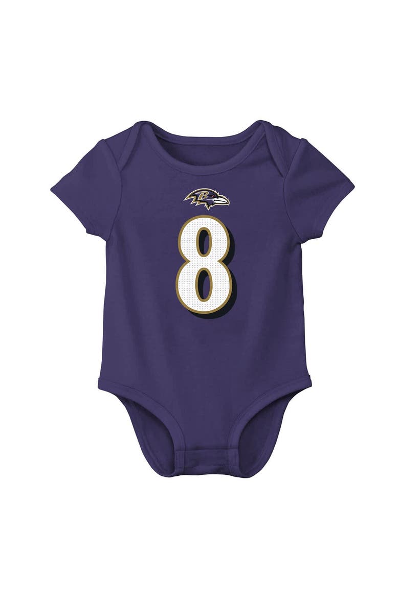 Infant Nike Lamar Jackson Purple Baltimore Ravens  Player Name & Number Bodysuit, Alternate, color, Purple