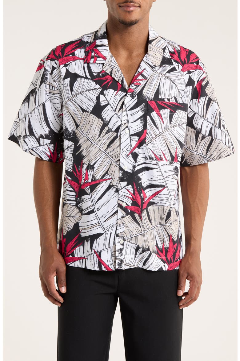 Egeeno Oversize Fit Cotton Button-Up Shirt, Main, color, LIGHT/ PASTEL GREY
