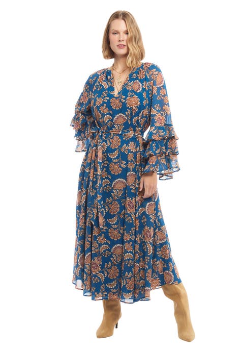 Chiffon Tie Waist Midi Dress