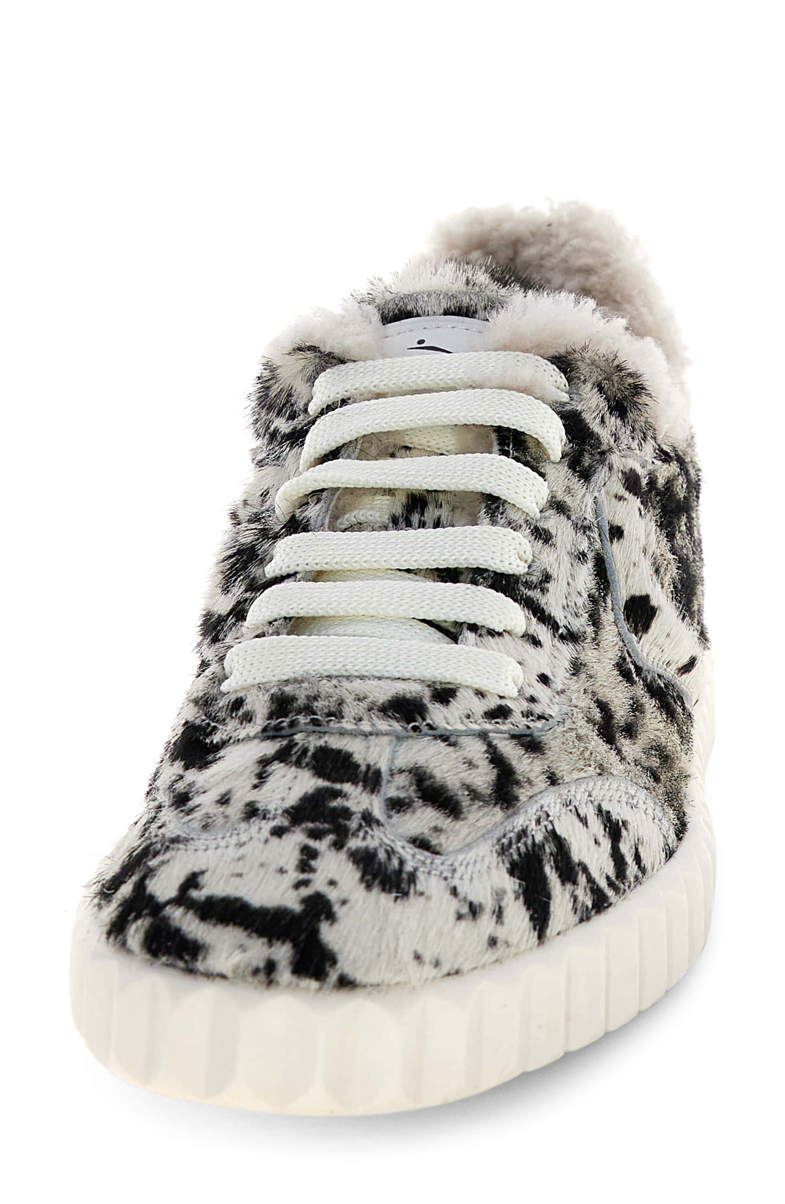 Voile Blanche Ines Genuine Calf Hair Sneaker, Alternate, color, Black White