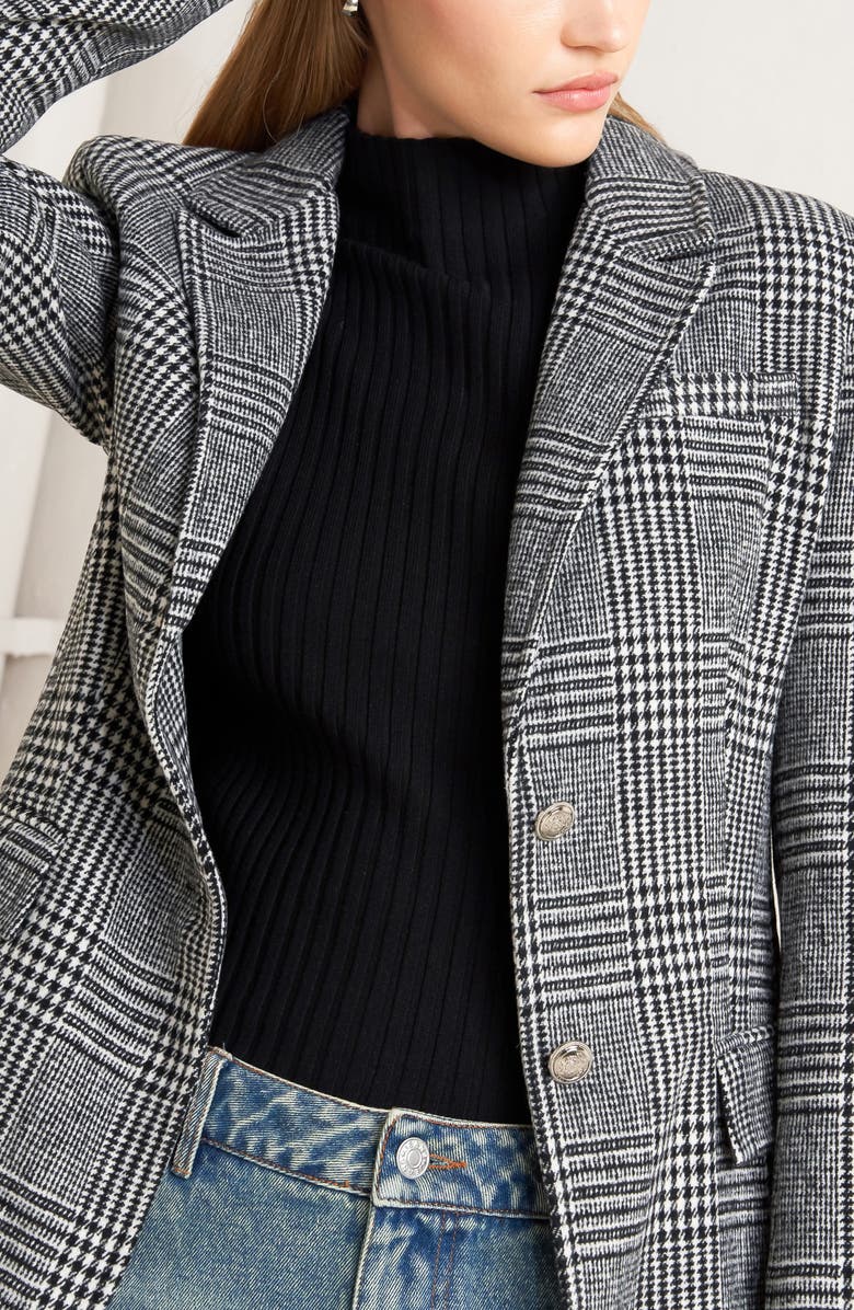 FREEMARKET Houndstooth Plaid Blazer, Alternate, color, Black White