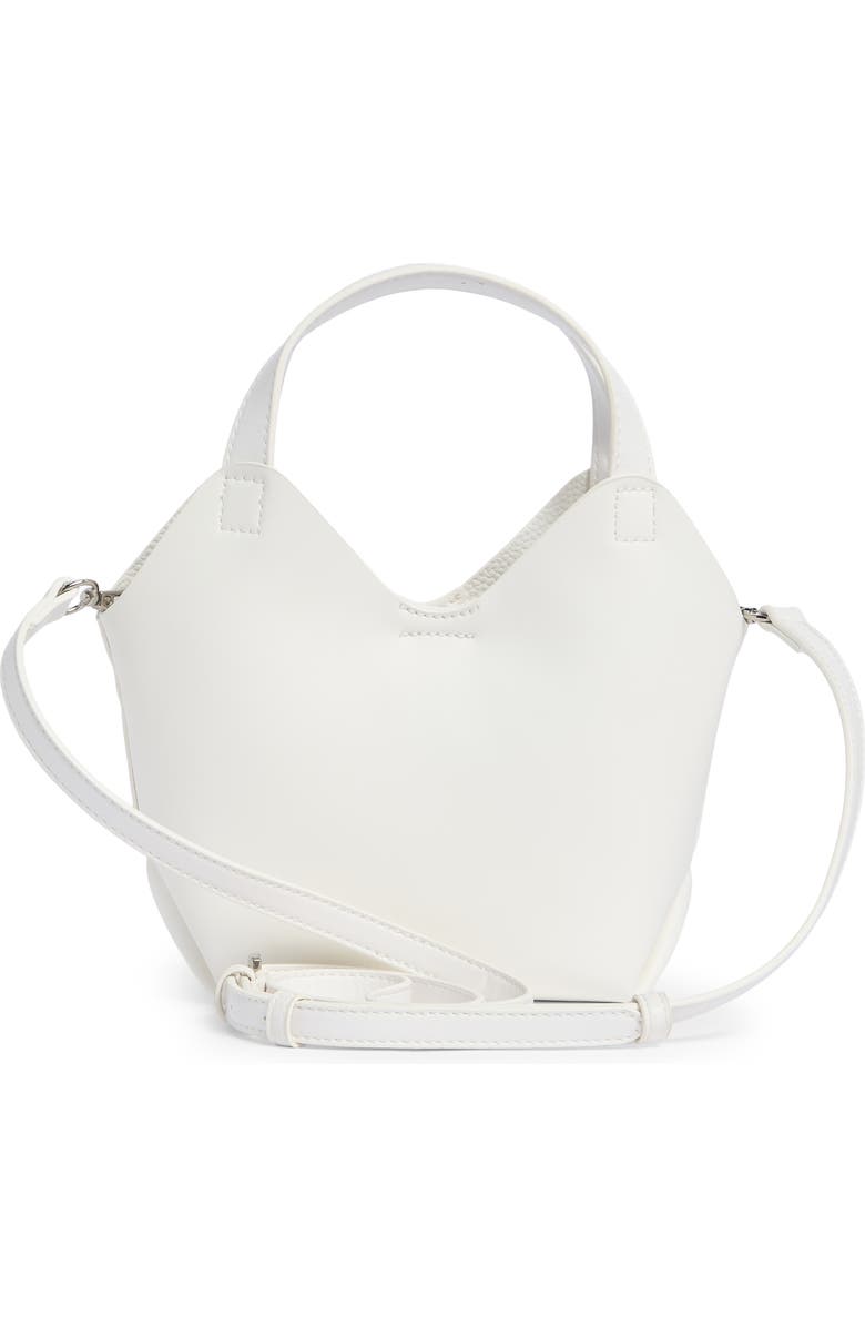 Madden Girl Faux Leather Mini Shopper Tote, Alternate, color, White