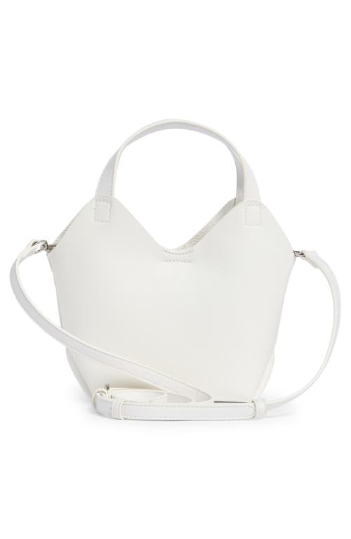 Madden Girl Faux Leather Mini Shopper Tote In White