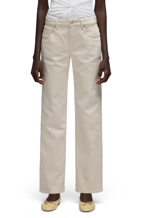 Calie Mid Rise Straight Leg Jeans (Moondust)