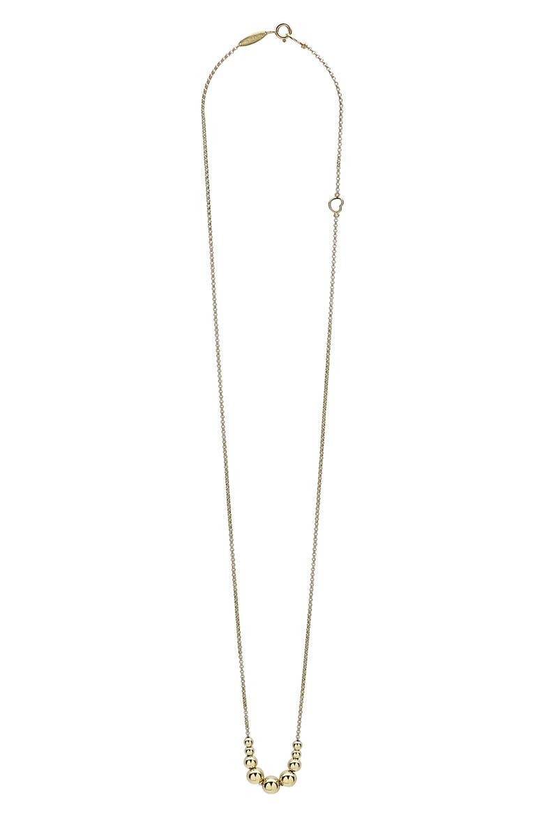 Caviar Gold Graduated Bead Chain Necklace, Alternate, color, GOLD