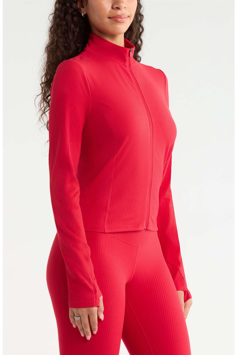 Thrive Rib Full Zip Jacket, Alternate, color, RED JESTER