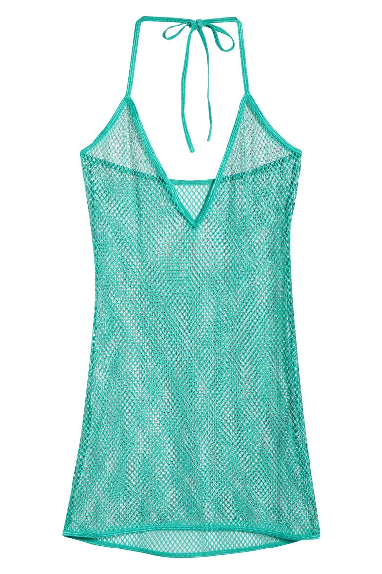 Mirage Crystal Mesh Chemise, Main, color, TEAL