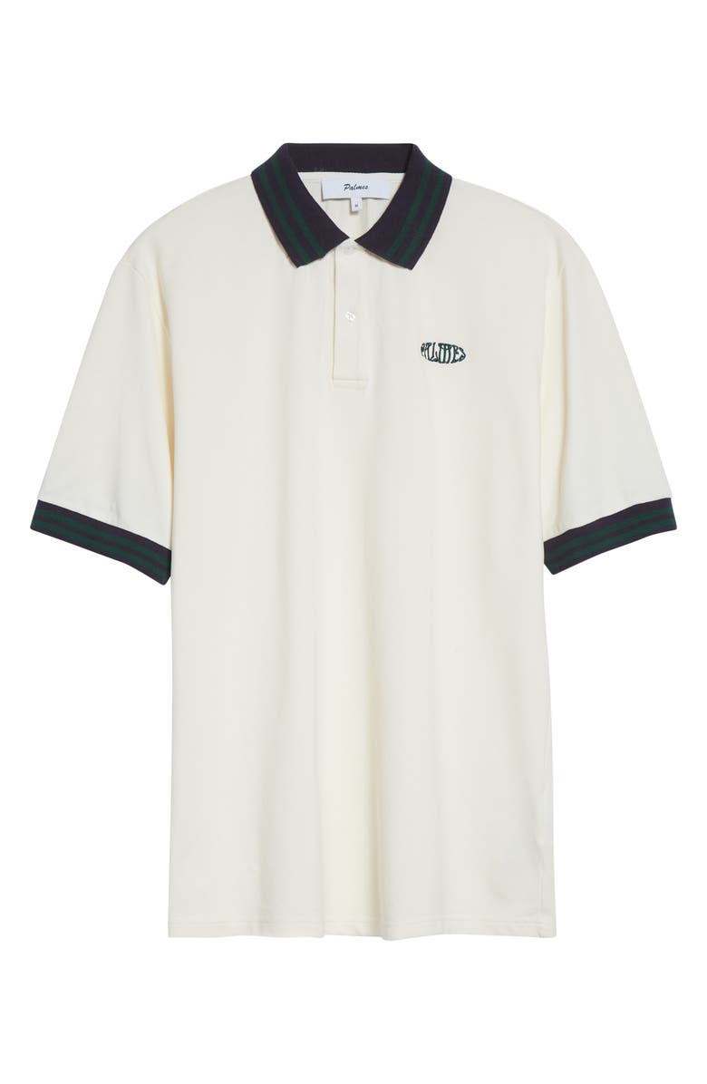 PALMES Oval Logo Cotton Piqué Polo, Alternate, color, Broken White