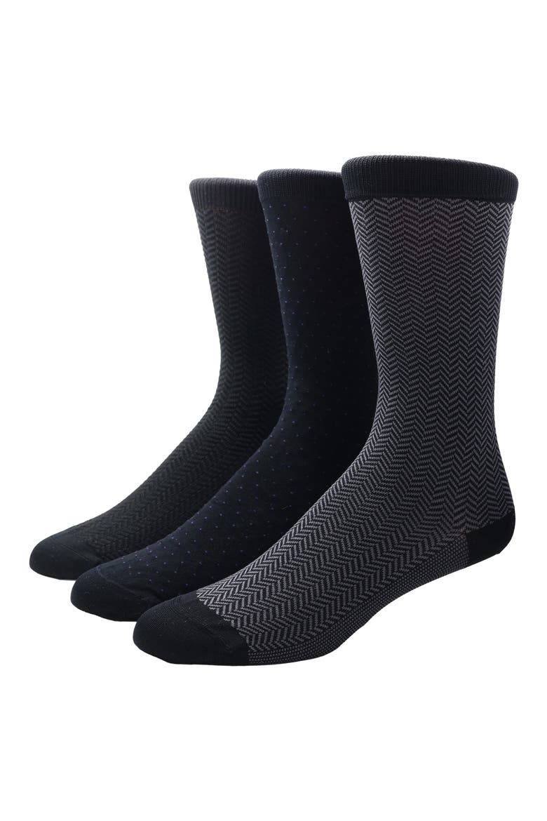 3-Pack Dress Socks, Main, color, GREY CHEVRON/ BLU DOT/ CHEVRON