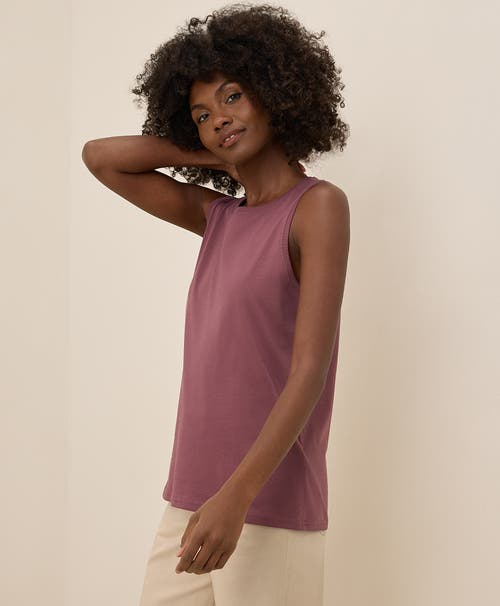 Pact Organic Cotton Softspun High Neck Tank In Mauve