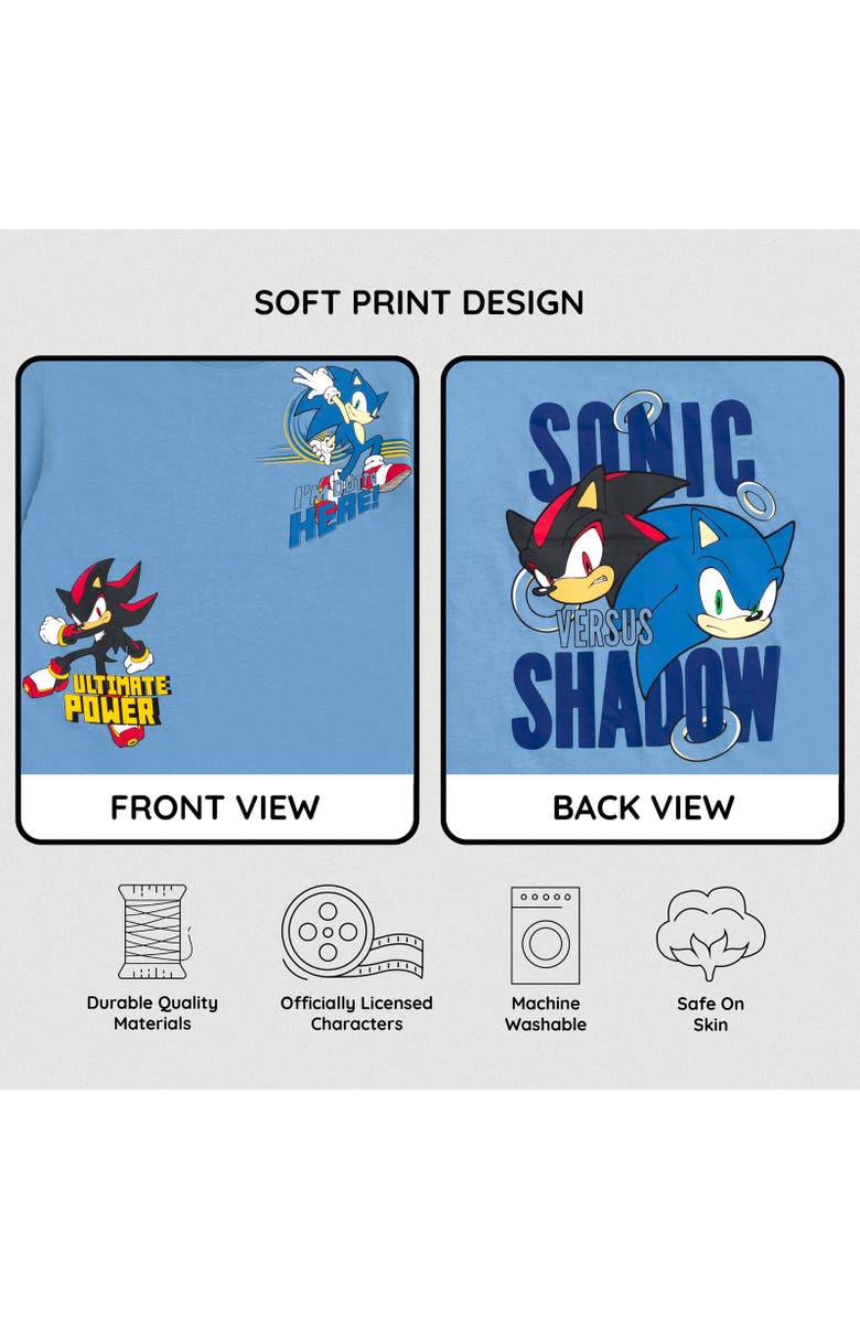 SEGA Sonic the Hedgehog Boys' Athletic 2-Piece Tee and Shorts Set, Alternate, color, Sonic Shadow Blue