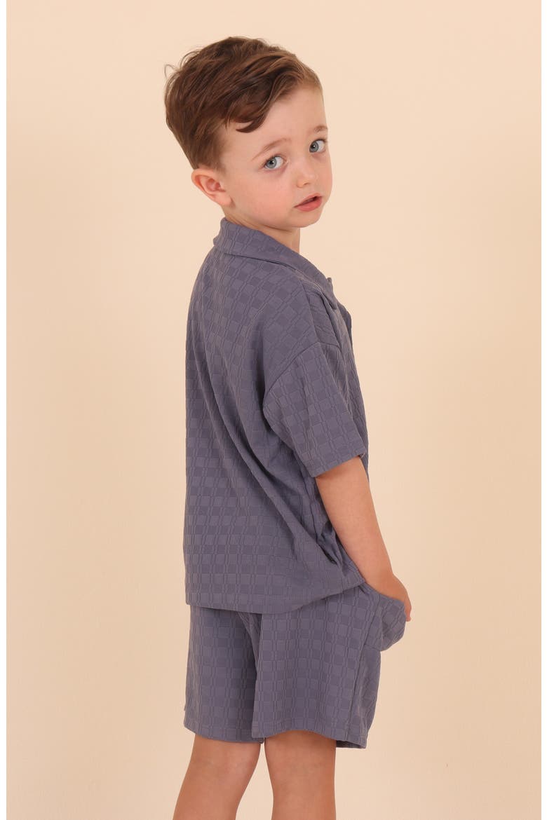 Kids' Textured Button-Up Shirt, Alternate, color, SLATE BLUE
