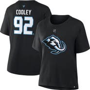FANATICS Women's Fanatics Logan Cooley Black Utah Mammoth Authentic Stack Name & Number T-Shirt