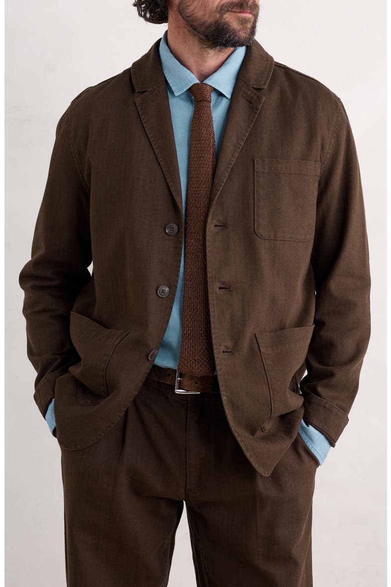 Tollgate Linen & Organic Cotton Blazer, Main, color, PEPPER