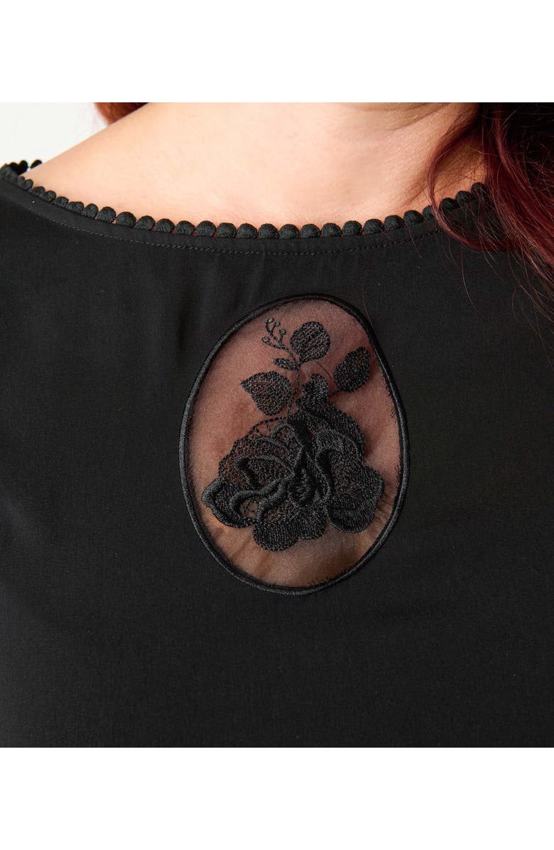 Unique Vintage Plus Size 1930s Swing Dress, Alternate, color, Black Solid