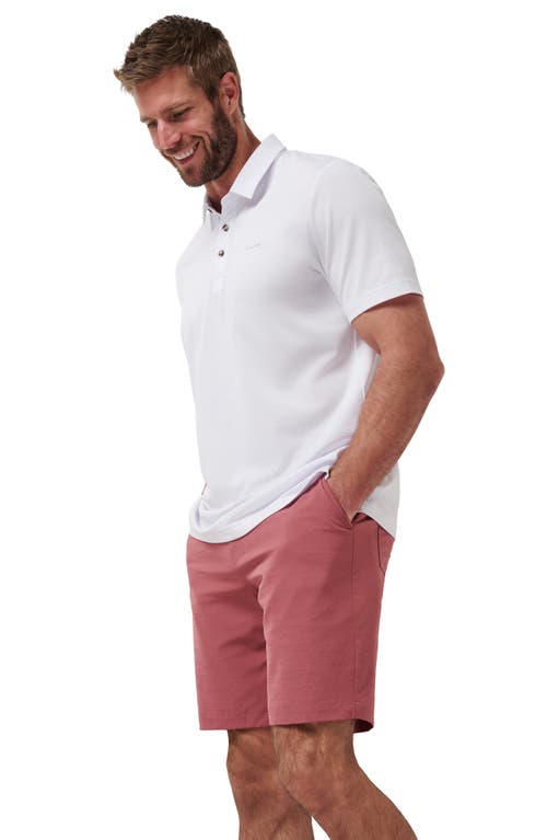 Travismathew Travel Year Flat Front Shorts In Heather Roan Rouge