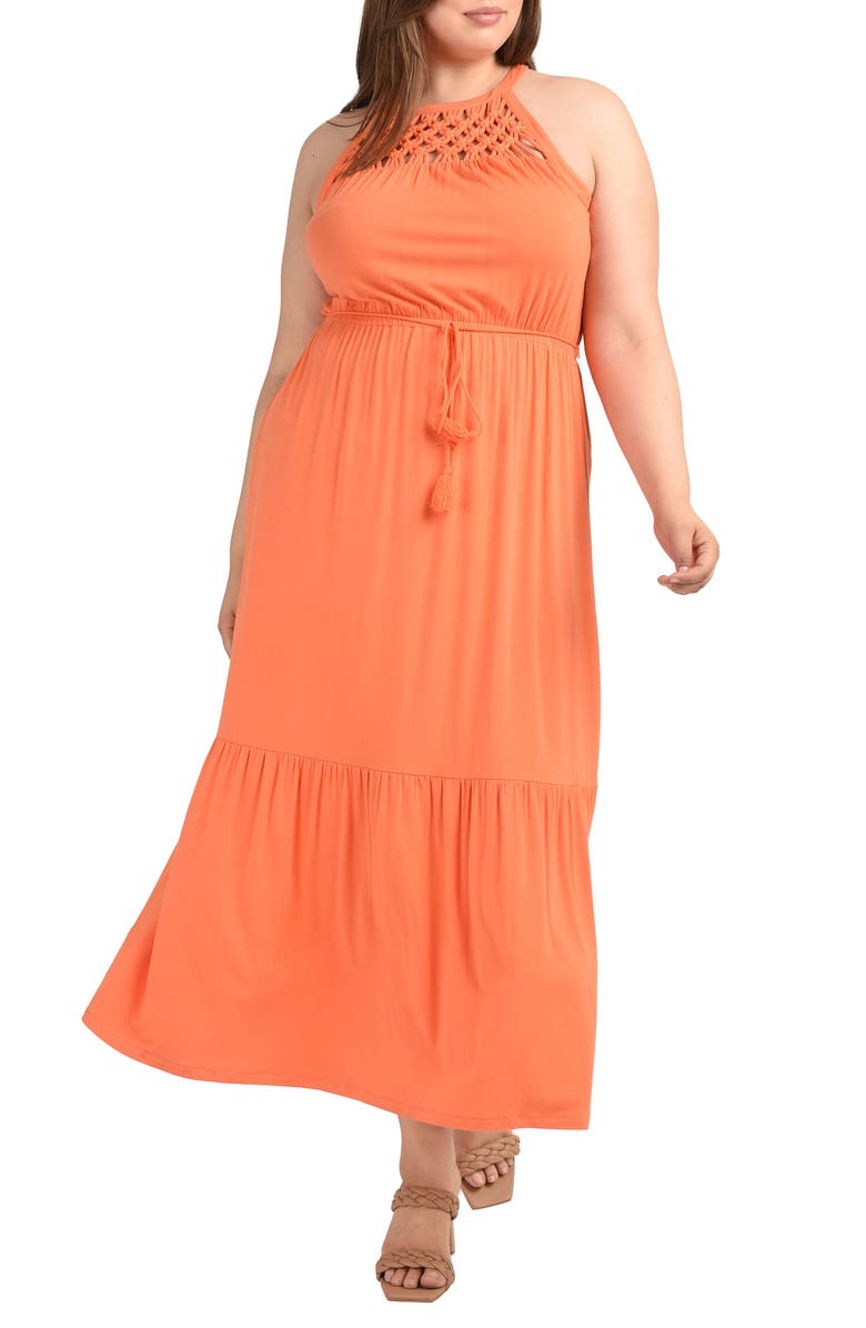 Daniel Rainn Halter Neck Maxi Dress, Alternate, color, 
