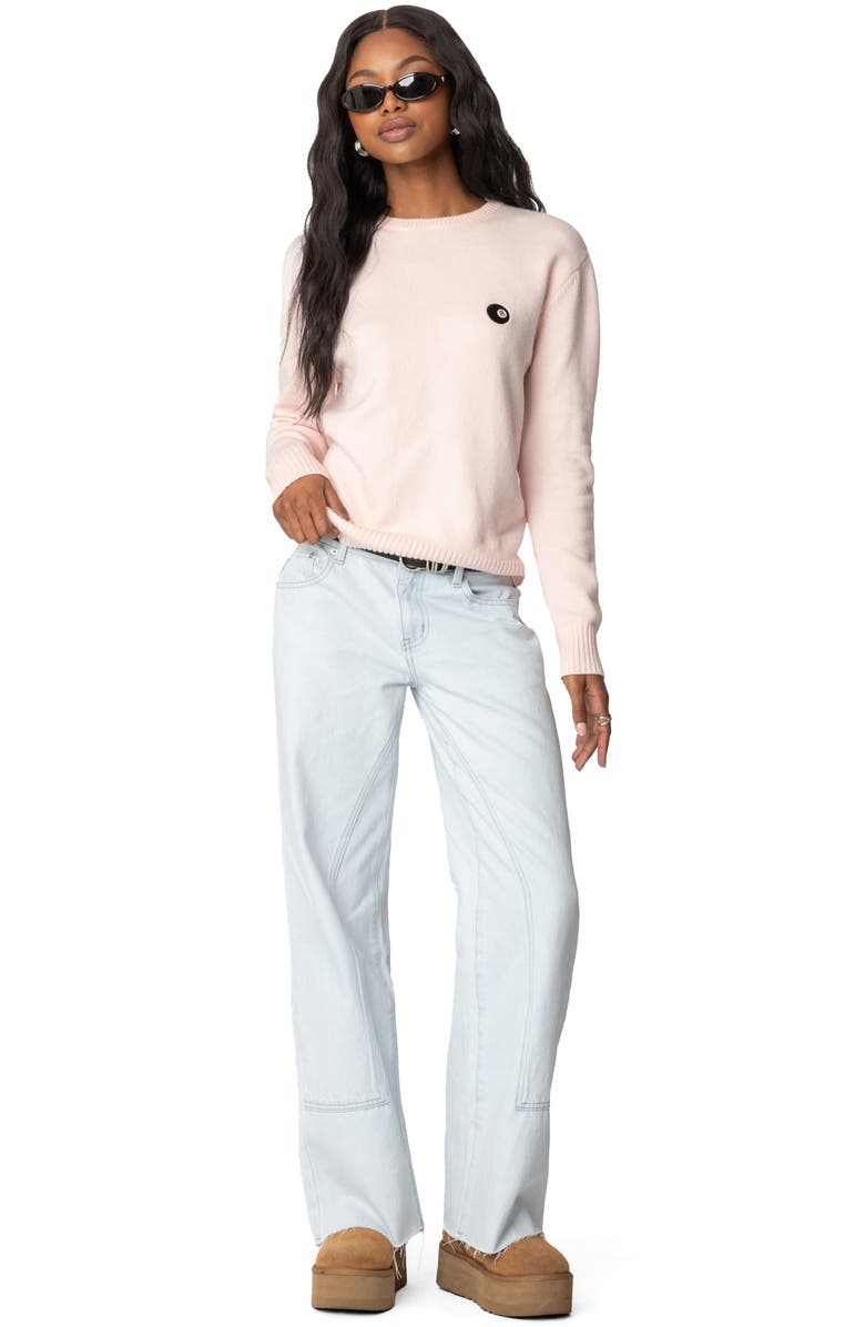 EDIKTED Magic 8 Embroidered Sweater, Alternate, color, Light-Pink