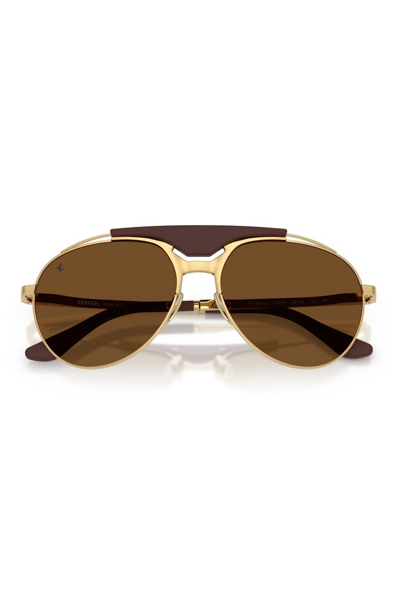 59mm Polarized Pilot Sunglasses, Alternate, color, GOLD / BROWN POLAR