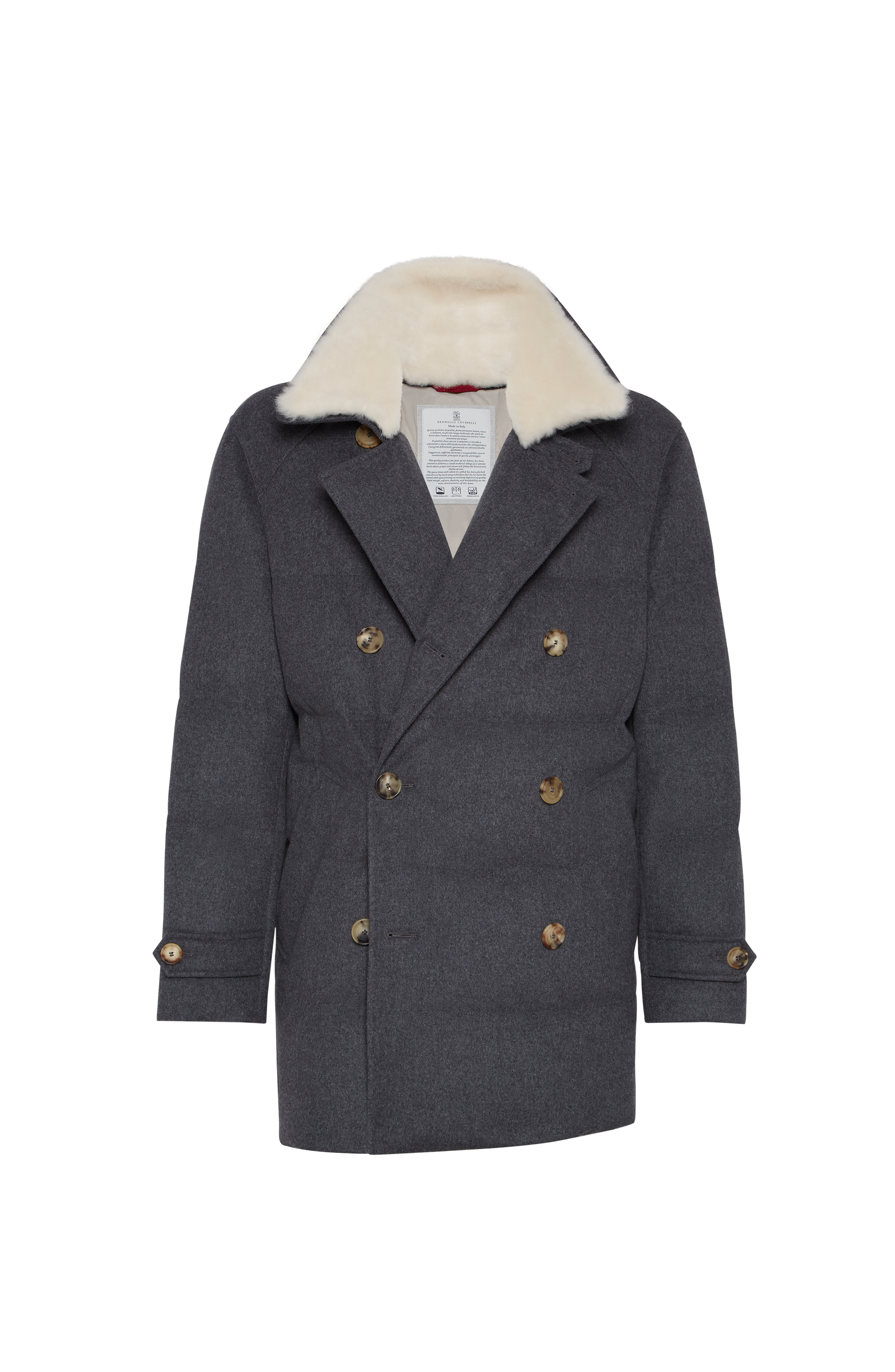 One-and-a-half-breasted down coat