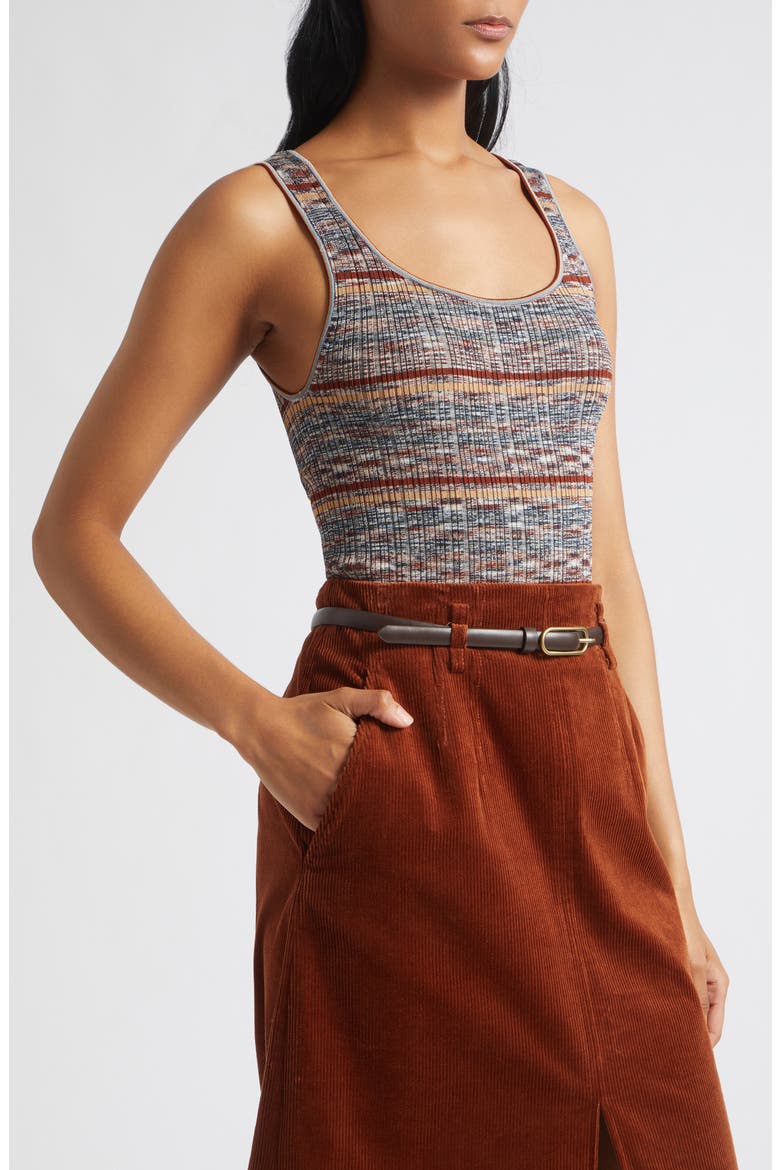 Sandra Space Dyed Rib Tank, Alternate, color, RUST MULTI