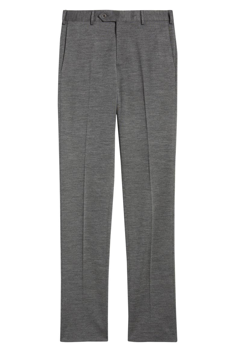 Parker Flat Front Wool Dress Pants, Alternate, color, CHARCOAL