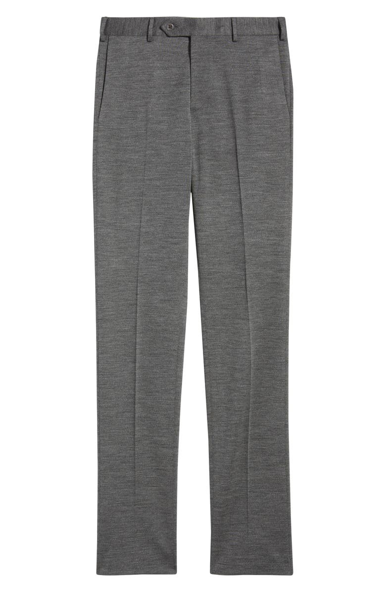 Zanella Parker Flat Front Wool Dress Pants, Alternate, color, Charcoal