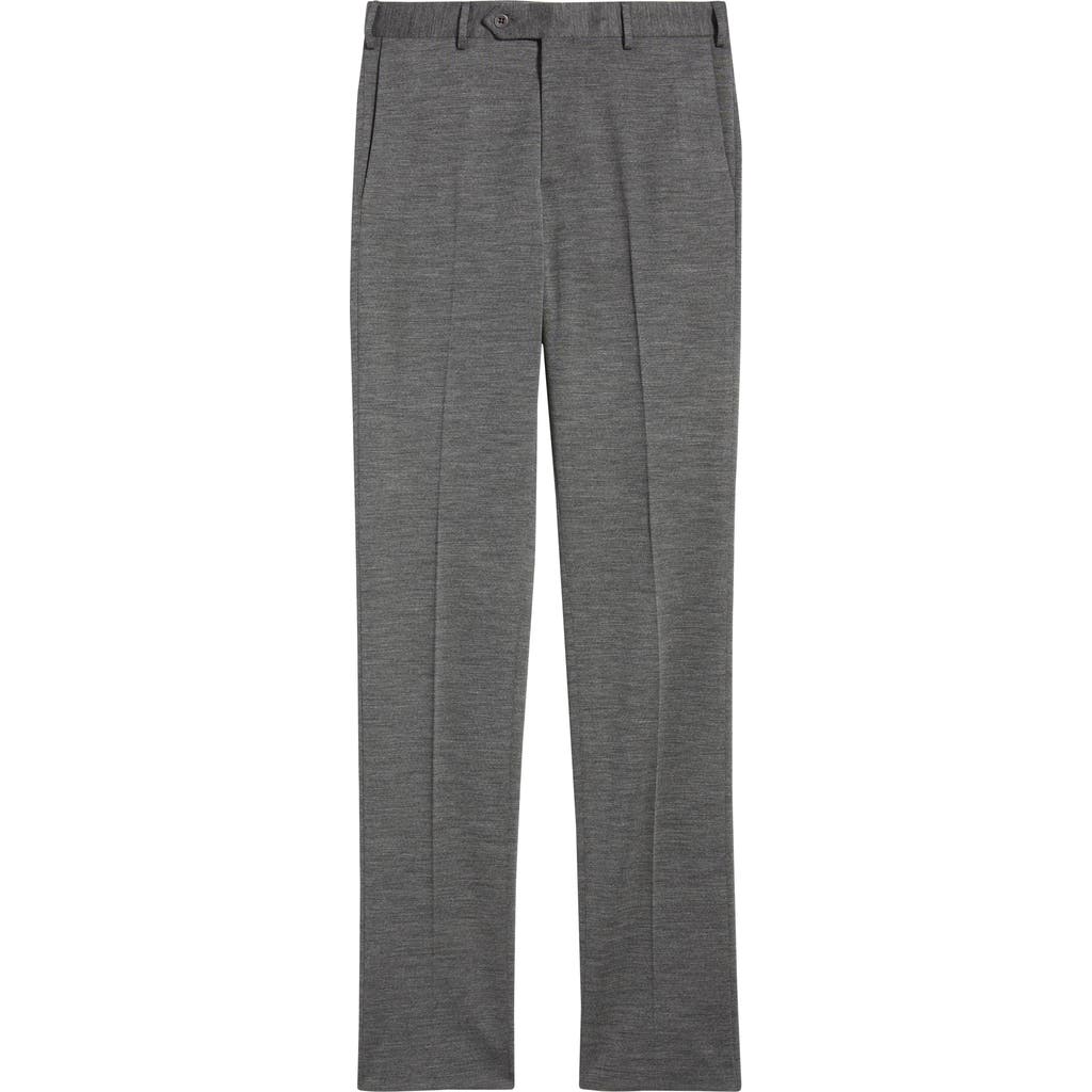 Zanella Parker Flat Front Wool Dress Pants In Gray