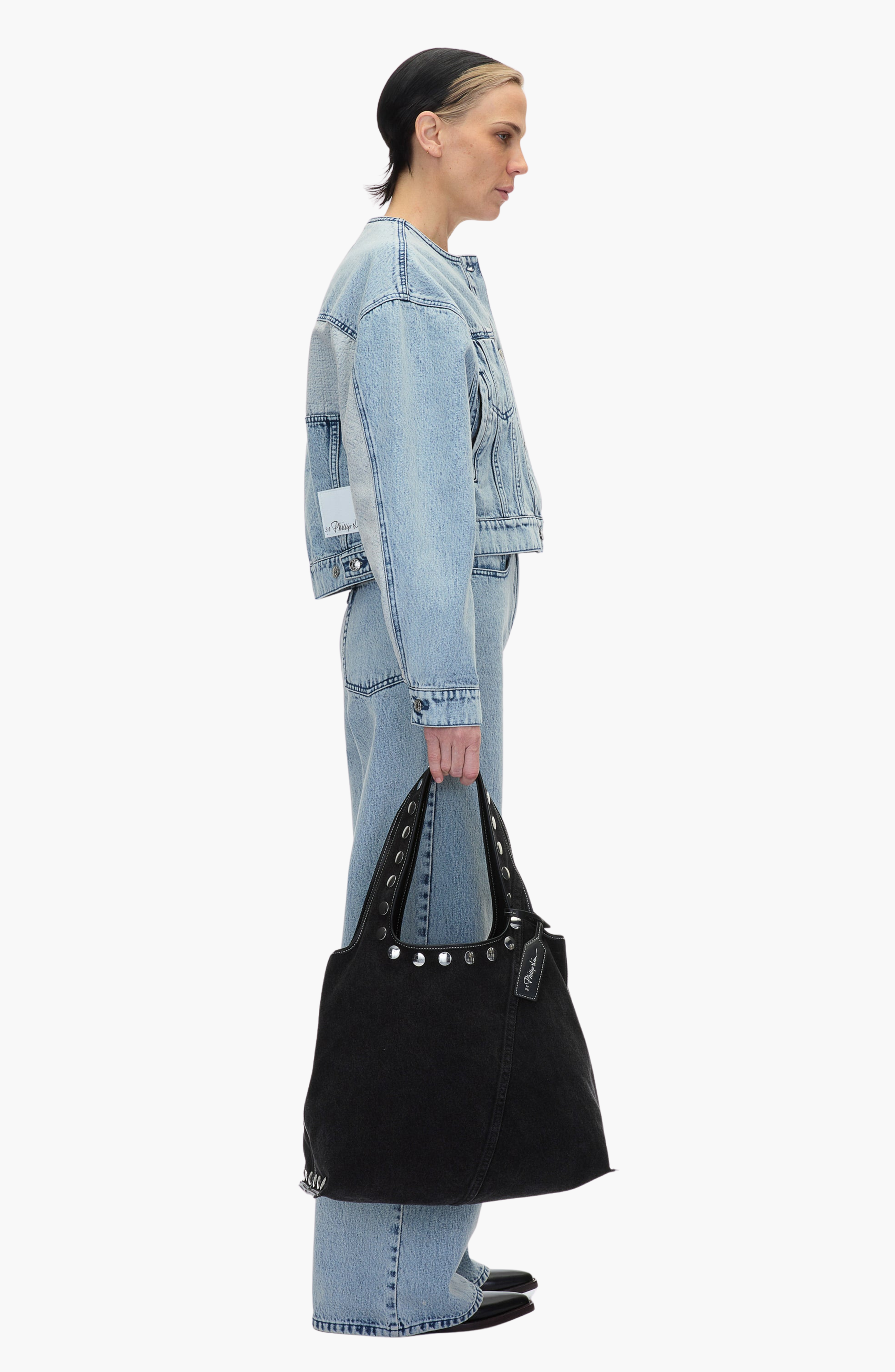 3.1 Phillip Lim Denim Market Tote Bag, Alternate, color, Washed Black