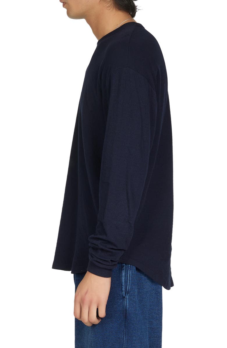Les Tien Double Jersey Baseball Hem Tee, Alternate, color, Navy