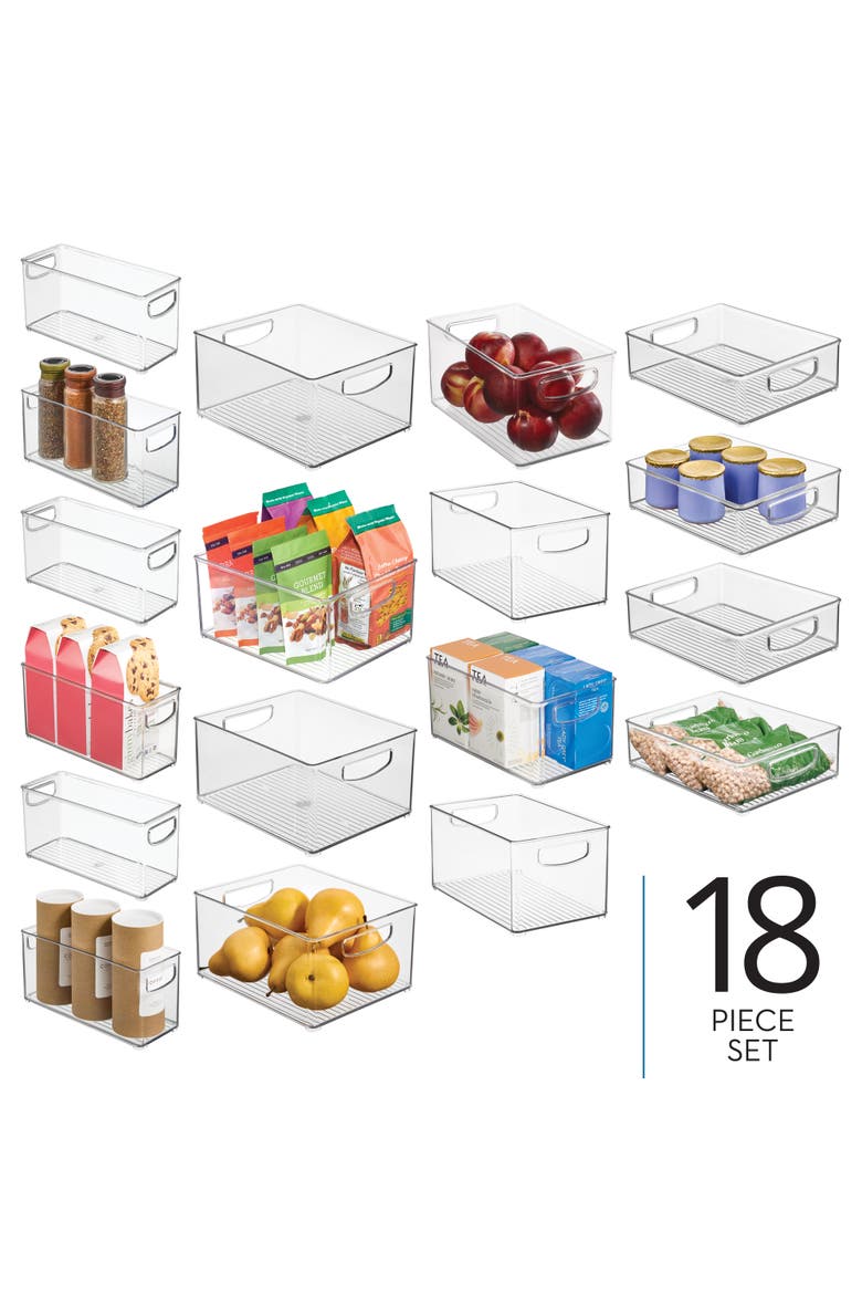 18-Piece Clear Bin Organization Set, Alternate, color, Clear
